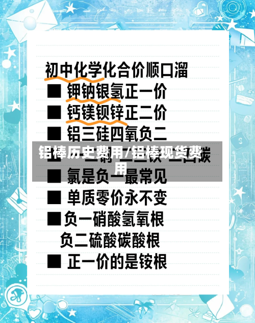 铝棒历史费用/铝棒现货费用-第3张图片
