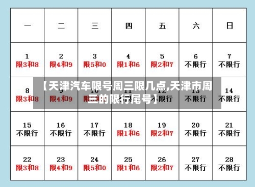 【天津汽车限号周三限几点,天津市周三的限行尾号】-第2张图片