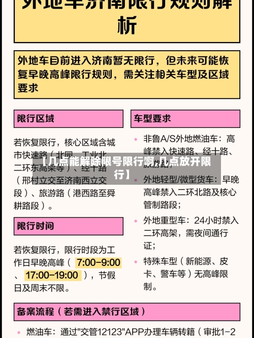 【几点能解除限号限行啊,几点放开限行】-第3张图片