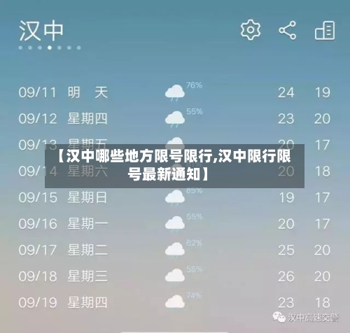 【汉中哪些地方限号限行,汉中限行限号最新通知】