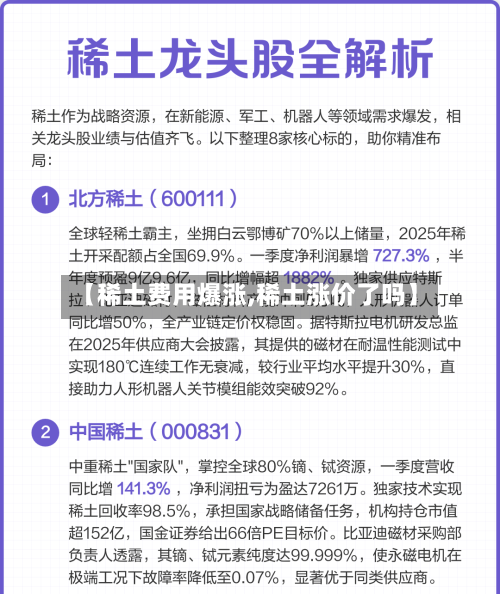 【稀土费用爆涨,稀土涨价了吗】-第2张图片
