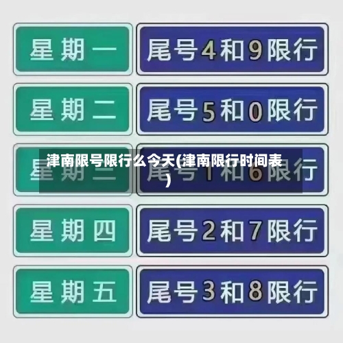 津南限号限行么今天(津南限行时间表)