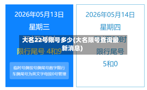 大名22号限号多少(大名限号查询最新消息)