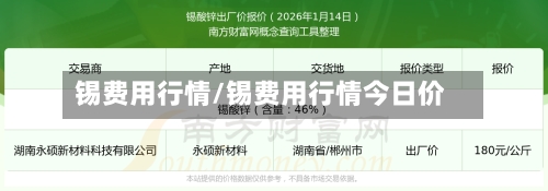 锡费用行情/锡费用行情今日价
