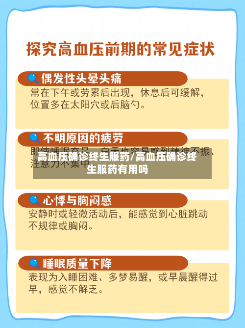 高血压确诊终生服药/高血压确诊终生服药有用吗