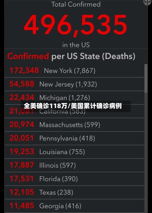 全美确诊118万/美国累计确诊病例-第2张图片