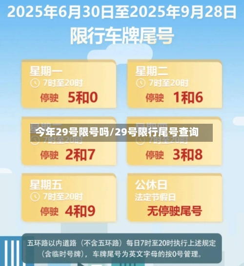 今年29号限号吗/29号限行尾号查询