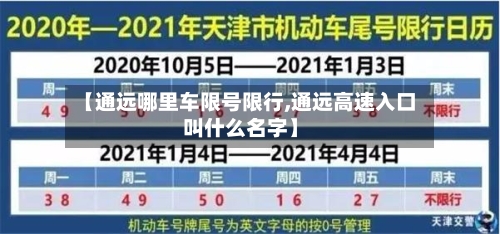 【通远哪里车限号限行,通远高速入口叫什么名字】