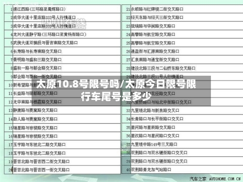 太原10.8号限号吗/太原今日限号限行车尾号是多少