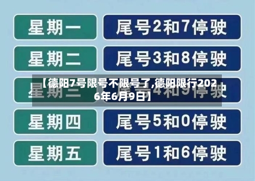 【德阳7号限号不限号了,德阳限行2026年6月9日】-第3张图片